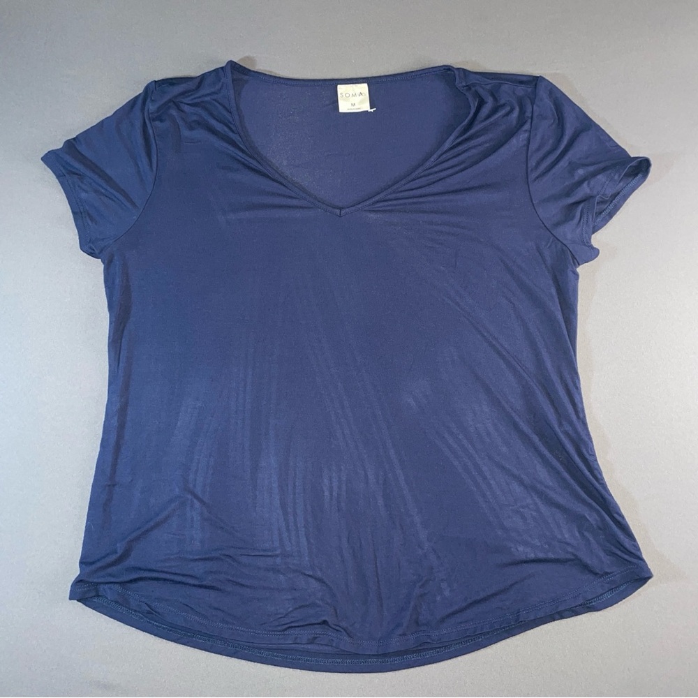 Soma Deep Blue V-Neck Short Sleeve Top and Joe Boxer Pants